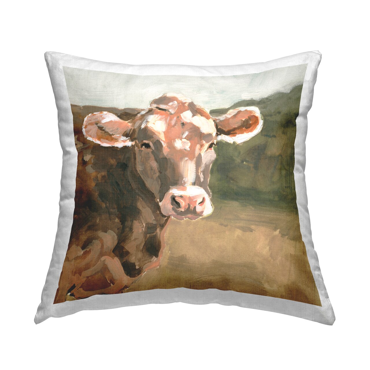 Stupell Industries Traditional Cow Portrait Decorative Printed Throw Pillow